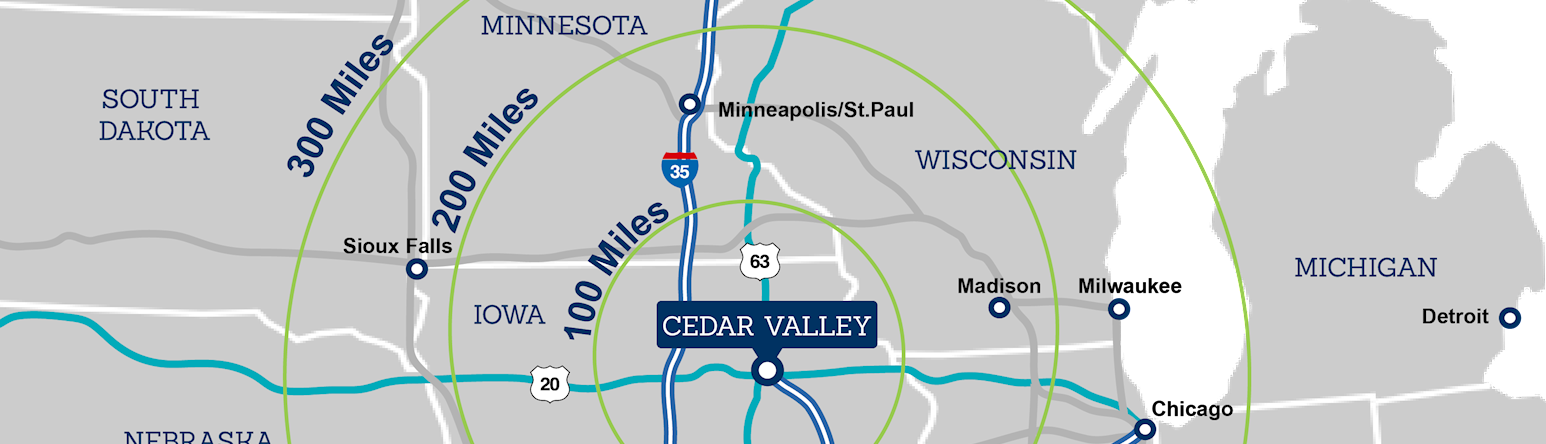 Cedar Valley Iowa National Map